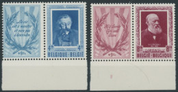 BELGIEN 947/8Zf , 1952, Schriftsteller Mit Anhängenden Zierfeldern, Postfrisch, Pracht, Mi. 200.- - Andere & Zonder Classificatie
