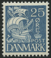 DÄNEMARK 204 , 1933, 25 Ø Blau, Falzrest, Pracht - Usado