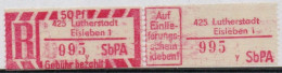 DDR Einschreibemarke Lutherstadt Eisleben SbPA Postfrisch, EM2B-425-1yII(1) Zh - Etiquettes De Recommandé