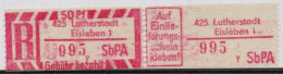 DDR Einschreibemarke Lutherstadt Eisleben SbPA Postfrisch, EM2B-425-1yII(1) Zh - Etiquetas De Certificado