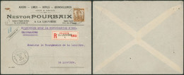 Pellens - N°113 SBD Sur Lettre En Recommandé De La Louvière (1913) > La Louvière - 1912 Pellens