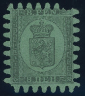 FINNLAND 6Cx , 1867, 8 P. Schwarz Auf Grün, Falzreste, Fehlende Zunge Sonst Pracht - Other & Unclassified