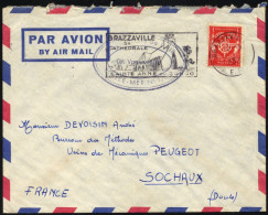 MILITÄRPOSTMARKEN M 12b BRIEF, 1955, Militärmarke In Zinnober Mit K1 BRAZZAVILLE/A.E.F. (=französische Armee-Expedition) - Otros & Sin Clasificación