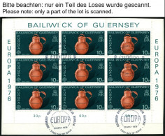 GUERNSEY KB O, 1976-90, Europa, 14 Kleinbogensätze (ohne 1982) Mit Ersttagsstempeln, Pracht, Mi. 353.- - Guernesey