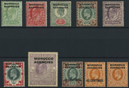 POST IN MAROKKO 33-42 , 1907-12, König Edward VII Und Ergänzungswerte, Falzreste, 10 Prachtwerte - Sonstige & Ohne Zuordnung