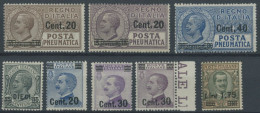 ITALIEN 214-21 , 1925, Rohrpostmarken Und König Emanuel III, 2 Postfrische Prachtsätze, Mi. 76.- - Non Classés