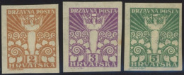 JUGOSLAWIEN 88-90U , 1919, 2 - 5 Fil. Friedensengel, Ungezähnt, Postfrisch, 3 Werte Feinst, Mi. Für 150.- - Other & Unclassified