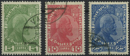 LIECHTENSTEIN 1-3ya O, 1915, Fürst Johann II, Normales Papier, Prachtsatz, Mi. 260.- - Other & Unclassified