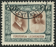LIECHTENSTEIN 107B O, 1930, 2 Fr. Fürstenpaar, Gezähnt L 111/2, Pracht, Mi. 150.- - Other & Unclassified