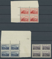 LUXEMBURG 134-36A VB , 1921, Landschaften, Gezähnt A, In Viererblocks, Postfrischer Prachtsatz, Mi. (220.-) - Other & Unclassified