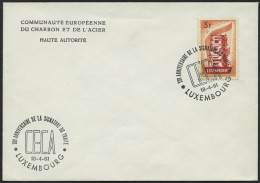 LUXEMBURG 556 BRIEF, 1956, 3 Fr. Europa Mit Sonderstempel Auf Umschlag, Pracht - Brieven En Documenten