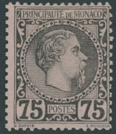 MONACO 8 , 1885, 75 C. Schwarz Auf Rosa, Falzreste, Pracht, Mi. 250.- - Autres & Non Classés