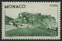 MONACO 189 , 1939, 10 Fr. Einweihung Des Louis II. Stadions, Falzrest, Pracht - Andere & Zonder Classificatie