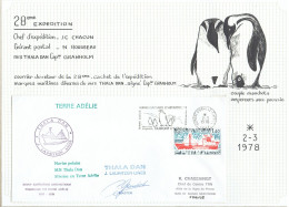 28e Expé Terre Adélie - Courrier De La 28e Signé Du Capitaine GRANHOLM - 2/3/1978 - Storia Postale