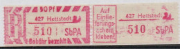 DDR Einschreibemarke Hettstedt SbPA Postfrisch, EM2B-2:427-1I(2) Zh - Labels For Registered Mail