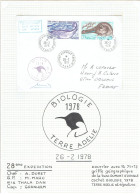 28e Expé Terre Adélie - Lettre Griffe Géographique Base Dumont D'Urville Cachet Biologique Et Signature - 26/2/1978 - Cartas & Documentos