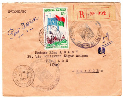 1963  Recommandé  CAD TAMATAVE Ppal  " Cachet Commune De TAMATAVE " Envoyée à TOULON - Madagascar (1960-...)