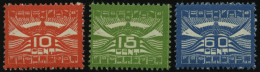NIEDERLANDE 102-04 , 1921, Flugpostmarken, Falzrest, Prachtsatz - Otros & Sin Clasificación