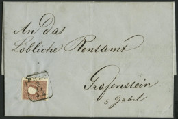 ÖSTERREICH 14II BRIEF, 1859, 10 Kr. Braun, Type II, Auf Brief Der österreichischen Versicherungsanstalt Mit R4 PRAG An D - Oblitérés