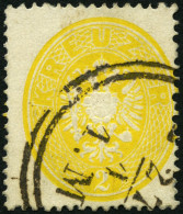 ÖSTERREICH 24 O, 1860, 2 Kr. Gelb, Pracht, Gepr. Seitz, Mi. 130.- - Used Stamps