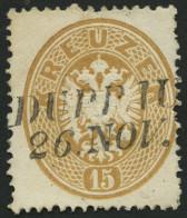 ÖSTERREICH 28 O, 1863, 15 Kr. Braun, L2 DUPPAU, Pracht - Otros & Sin Clasificación