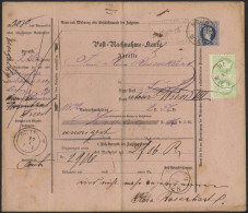 ÖSTERREICH 36II Paar BRIEF, 1878, 3 Kr. Grün, Feiner Druck, Im Waagerechten Paar Auf Vollständiger 10 Kr. Blau Post-Nach - Used Stamps