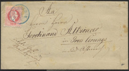 ÖSTERREICH 37II BRIEF, 1878, 5 Kr. Rot, Feiner Druck, Mit Blauem K1 WELLESCHIN Auf Brief Nach Gross Cerungs, Feinst - Used Stamps