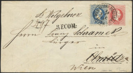 ÖSTERREICH 38I BRIEF, 1873, 10 Kr. Blau, Grober Druck, Als Zusatzfrankatur Auf 5 Kr. Ganzsachenumschlag (U 28IIE), K1 WI - Gebruikt