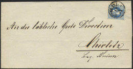 ÖSTERREICH 38I BRIEF, 1872, 10 Kr. Blau, Grober Druck, Auf Brief Von BRÜNN Nach Chirlitz, Pracht - Gebruikt