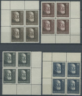 ÖSTERREICH 494-97 VB , 1928, 10 Jahre Republik In Eckrandviererblocks, Prachtsatz, Mi (240.-) - Autres & Non Classés