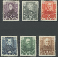 ÖSTERREICH 1918-1938 524-29 , 1931, Dichter, 50 G Falzrest, Sonst Postfrischer Prachtsatz, Mi. 220.- - Other & Unclassified
