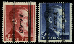 ÖSTERREICH 695/6IIA , 1945, 3 Und 5 RM Grazer Aufdruck, Type II, Gezähnt L 121/2, üblich Gezähnt Pracht, Mi. 460.- - Oblitérés