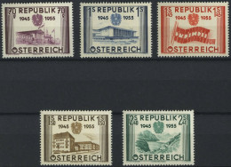 ÖSTERREICH 1012-16 , 1955, Unabhängigkeit, Prachtsatz, Mi. 60.- - Oblitérés