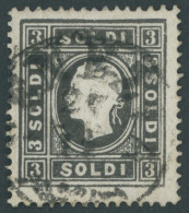 LOMBARDEI UND VENETIEN 7Ia O, 1858, 3 So. Schwarz, Type I, K1 VENEZIA, Pracht, Mi. 270.- - Lombardije-Venetië