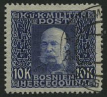 BOSNIEN UND HERZEGOWINA 84 O, 1914, 10 Kr. Violett Auf Grau, Pracht, Mi. 170.- - Bosnia And Herzegovina