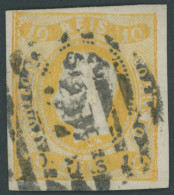 PORTUGAL 18 O, 1866, 10 R. Gelb, Pracht, Mi. 200.- - Autres & Non Classés