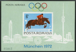 RUMÄNIEN Bl. 94 , 1972, Block Olympische Spiele, Pracht, Mi. 110.- - Blocs-feuillets
