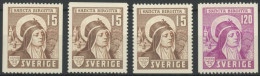 SCHWEDEN 288/9 , 1941, Heilige Birgitta, Postfrischer Prachtsatz (4 Werte), Mi. 60.- - Sonstige & Ohne Zuordnung
