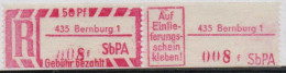DDR Einschreibemarke Bernburg SbPA Postfrisch, EM2B-435-1fII(1) RU (a) Zh - Etiquetas De Certificado