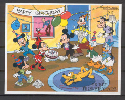 Disney Gambia 1989 Mickey Thru The Years MS MNH - Disney