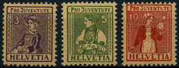 SCHWEIZ BUNDESPOST 133-35 , 1917, Pro Juventute, Postfrisch, Prachtsatz, Mi. 100.- - Unused Stamps