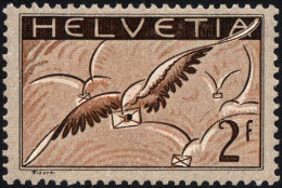 SCHWEIZ BUNDESPOST 245x , 1930, 2 Fr. Brieftaube, Gewöhnliches Papier, Falzrest, Pracht - Unused Stamps