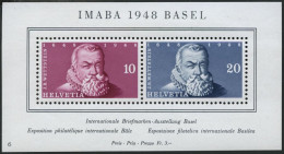 SCHWEIZ BUNDESPOST Bl. 13 , 1948, Block IMABA, Pracht, Mi. 90.- - Blocs & Feuillets