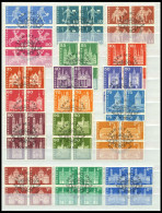 SCHWEIZ BUNDESPOST 696-713x VB O, 1960, Postgeschichtliche Motive Und Baudenkmäler, Normales Papier, In Viererblocks Mit - Used Stamps