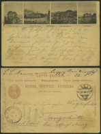 Delcampe - GANZSACHEN 1891, 10 C. Bildpostkarte Mit 4 Ansichten Von Lugano, Von FLUELEN Nach Tangerhütte, Leichte Gebrauchsspuren - Entiers Postaux