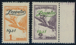 UNGARN 478/9 , 1931, Graf Zeppelin, Pracht, Mi. 200.- - Otros & Sin Clasificación