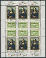 UNGARN 2940A KB O, 1974, 4 Ft. Mona Lisa Im Kleinbogen, Ersttags-Sonderstempel, Pracht, Mi. 90.- - Sonstige & Ohne Zuordnung