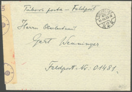UNGARN 1942, Privatbrief Als Tabori-Feldpost Mit Zensurstreifen An Die Deutsche FP-Nummer 01481, Pracht - Other & Unclassified