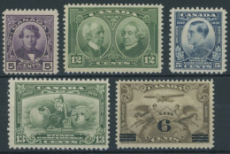 KANADA 124/5,160/1,169 , 1927-32, 5 Verschiedene Postfrische Werte, Pracht - Other & Unclassified