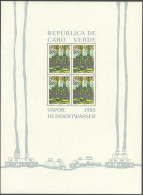 KAP VERDE Bl. 7-9SP , 1985, Hundertwasser, Alle Drei Blocks Mit Aufdruck SPECIMEN, Seltene Mustergarnitur, Die Nur In We - Cap Vert